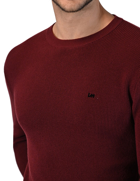 Suéter en color vino Casual Confort para Hombre, marca LEE.